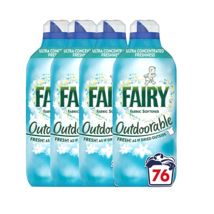 Fairy Outdoorable Fabric Conditioner 69|76 Wash Assorted Packs Laundry - Fabric Conditioner Fairy 76 Wash Pack of 4