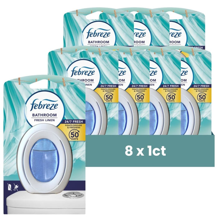 Febreze Fresh Linen Bathroom Air Freshener 7.5ml Assorted Packs Air Fresheners Febreze Pack of 8