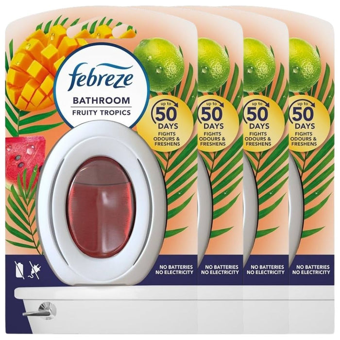 Febreze Fruity Tropics Bathroom Air Freshener 7.5ml Assorted Packs Air Fresheners Febreze Pack of 4