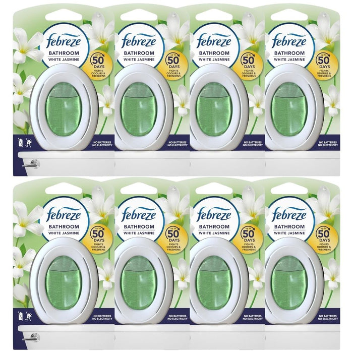 Febreze White Jasmine Bathroom Air Freshener 7.5ml Assorted Packs Air Fresheners Febreze Pack of 8