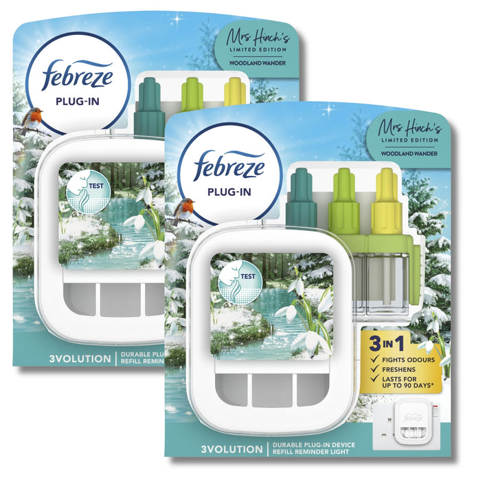 Febreze 3volution Air Freshener Plug-in Starter Kit Woodland Wander Assorted Packs Air Fresheners & Re-fills Febreze Pack of 2