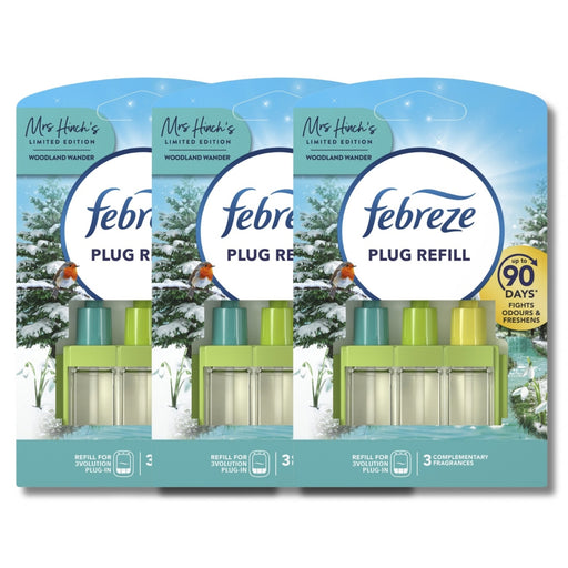 Febreze 3volution Air Freshener Plug-in Refill Woodland Wander 20ml Assorted Packs Air Fresheners & Re-fills Febreze Pack of 3