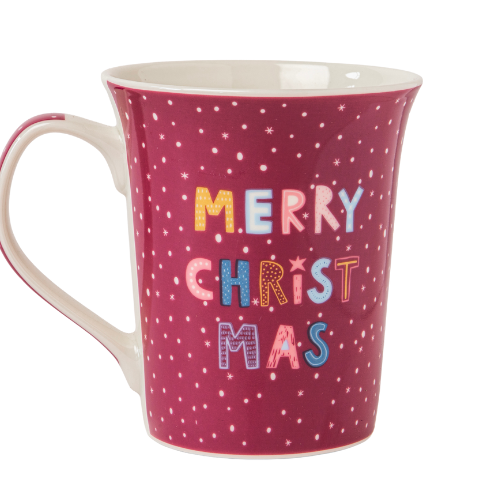 Festive Christmas Ceramic Mug 350ml Assorted Designs Mugs FabFinds Merry Christmas Red