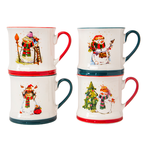 Festive Snowman Ceramic Mug 340ml Assorted Designs Mugs Fabfinds