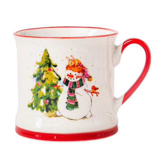 Festive Snowman Ceramic Mug 340ml Assorted Designs Mugs Fabfinds Snowman by the Tree