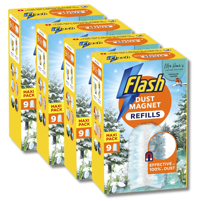 Flash Hand Duster Woodland Wander 9 Pack Assorted Packs Household Cleaning Products Flash Pack of 4