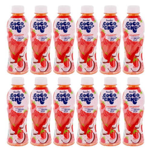 Flavita CocoChu Strawberry Coconut Jelly Drink 250ml Assorted Packs Drinks flavita Pack of 12