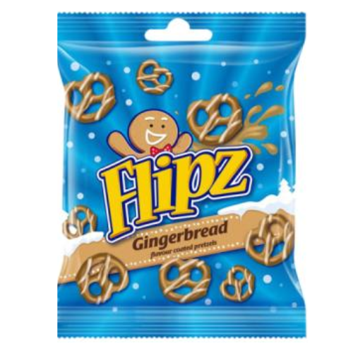 Flipz Gingerbread Flavour Coated Pretzels 150g Crisps, Snacks & Popcorn Flipz