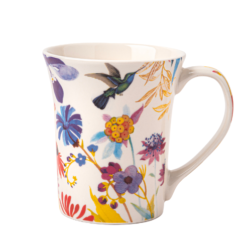 Floral Bird Ceramic Mugs 350ml Assorted Designs Mugs FabFinds Lavender Bird Blue