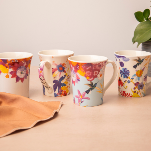 Floral Bird Ceramic Mugs 350ml Assorted Designs Mugs FabFinds