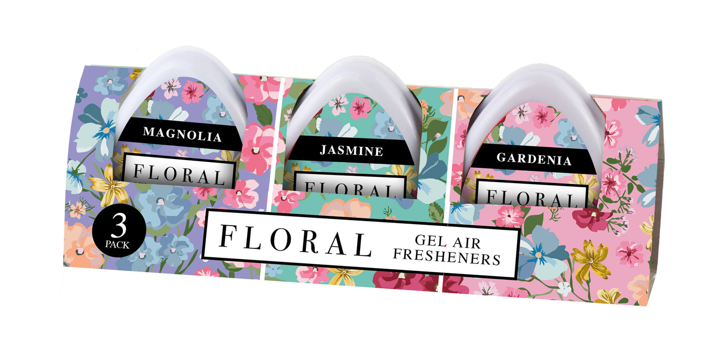 Floral Gel Air Freshener Mini 3Pk Air Fresheners & Re-fills Floral