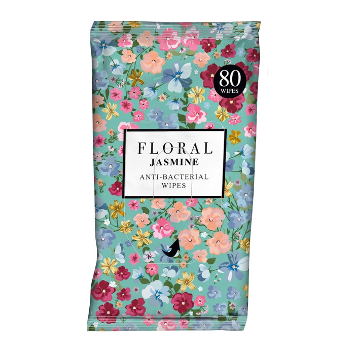 Floral Antibacterial Surface Wipes 80 Jasmine Assorted Packs Cleaning Wipes Floral Pack of 1