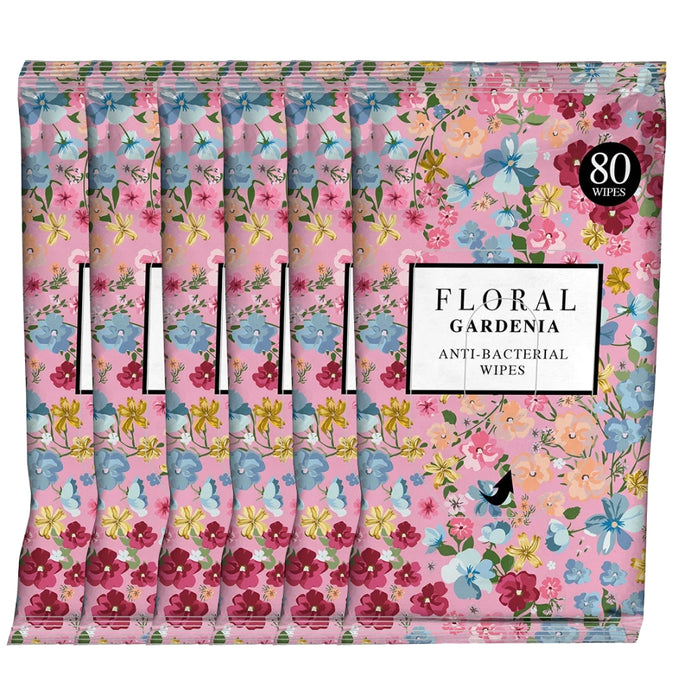 Floral Antibacterial Surface Wipes Gardenia 80 Wipes Assorted Packs Cleaning Wipes Floral Pack of 6