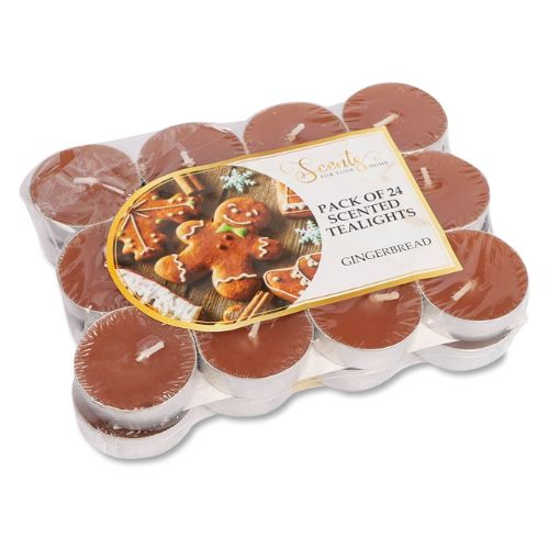 Scents For Your Home Pack Of 24 Gingerbread Scented Tealights  PS Imports   