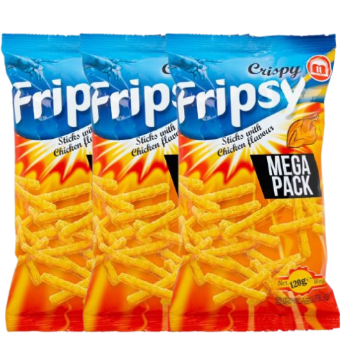 Fripsy Chicken Stick Crisps 120g Assorted Packs. Crisps, Snacks & Popcorn frispy Pack of 3