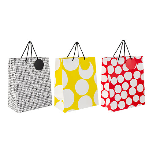 Large Circle Patterned Gift Bags Pack Of 3 Gift Bags FabFinds   