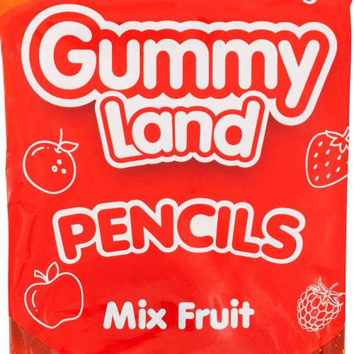 Gummy Land Pencils Mix Fruit Fizzy 150g Sweets, Mints & Chewing Gum gummy land   