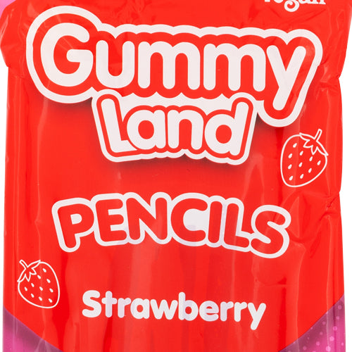 Gummy Land Pencils Strawberry 150g Sweets, Mints & Chewing Gum gummy land   
