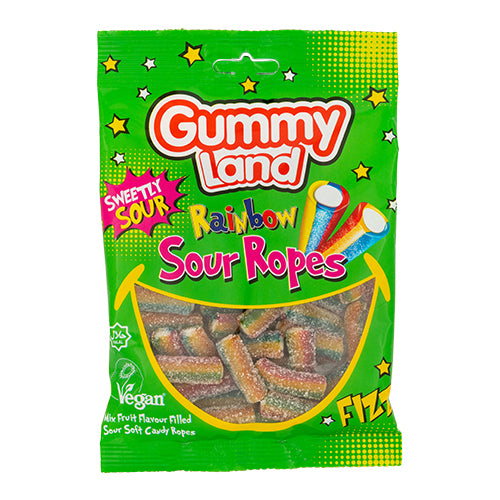 Gummy Land Rainbow Sweet Ropes 150g Sweets, Mints & Chewing Gum gummy land   