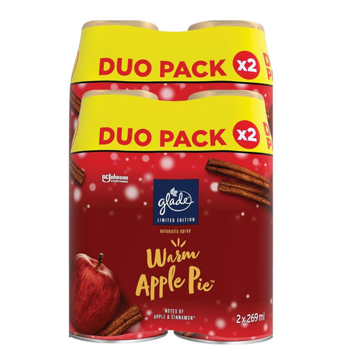 Glade Auto Spray Twin Refill Warm Apple Pie 2x269ml Air Fresheners Glade Pack of 2