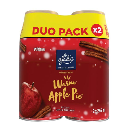 Glade Auto Spray Twin Refill Warm Apple Pie 2x269ml Air Fresheners Glade Pack of 1