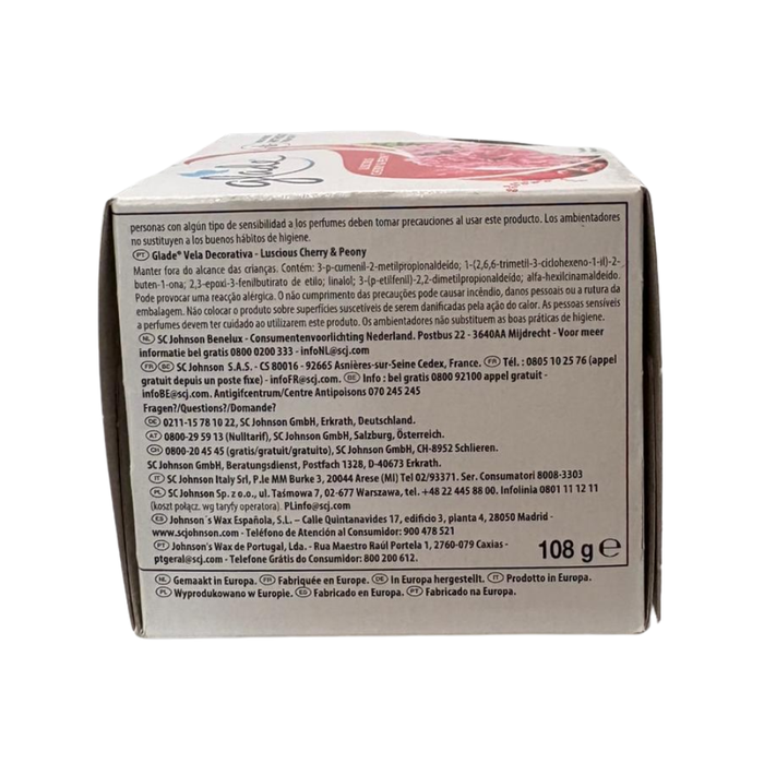 Glade Cherry & Peony Scented Candle 108g Assorted Packs