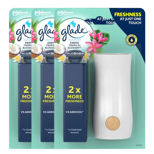 Glade Touch & Fresh Holder Tropical Blossoms Assorted Packs Air Fresheners & Re-fills Glade Pack of 3