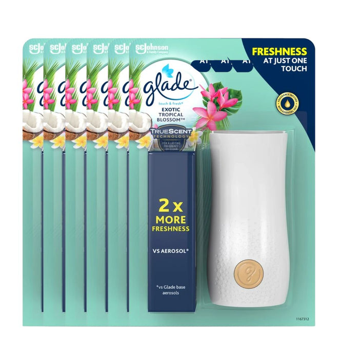 Glade Touch & Fresh Holder Tropical Blossoms Assorted Packs Air Fresheners & Re-fills Glade Pack of 6