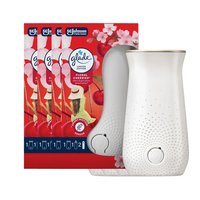 Glade Sense & Spray Holder Cherry Assorted Packs Air Freshener Glade Pack of 4