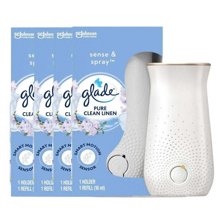 Glade Sense & Spray Holder Clean Linen Assorted Packs Air Freshener Glade Pack of 4