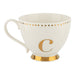 Initial C Electroplated Gold Footed Mug Mugs Candlelight   