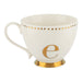 Initial E Electroplated Gold Footed Mug Mugs Candlelight   