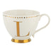 Initial L Electroplated Gold Footed Mug Mugs Candlelight   