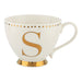 Initial S Electroplated Gold Footed Mug Mugs Candlelight   