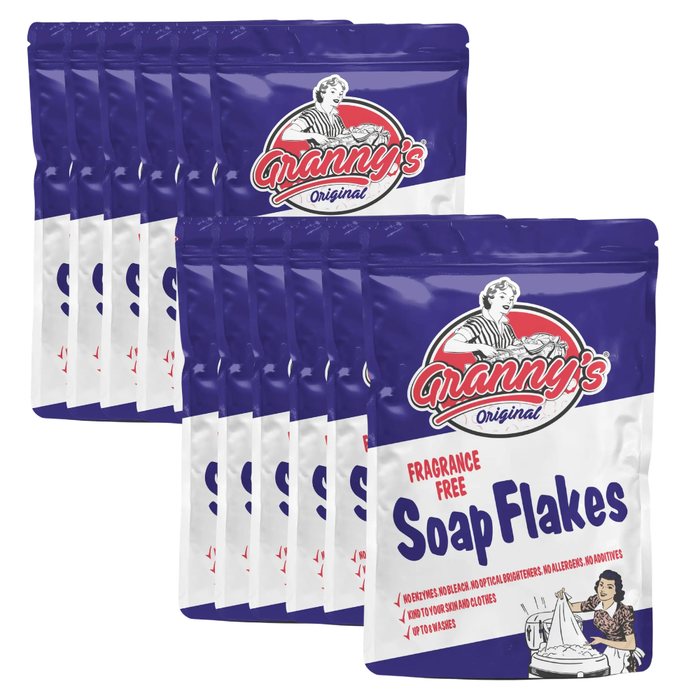 Granny's Original Soap Flakes Fragrance Free 425g Assorted Packs Laundry - Detergent Granny's Pack of 12