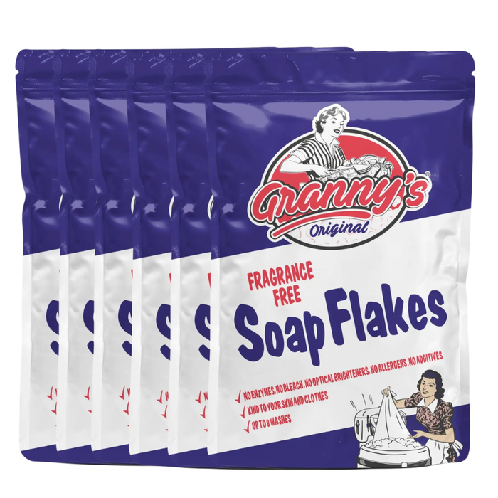 Granny's Original Soap Flakes Fragrance Free 425g Assorted Packs Laundry - Detergent Granny's Pack of 6