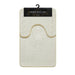 Greek Border Embossed Memory Foam Bath Mat Set Assorted Colours Bathroom Accessories FabFinds Cream