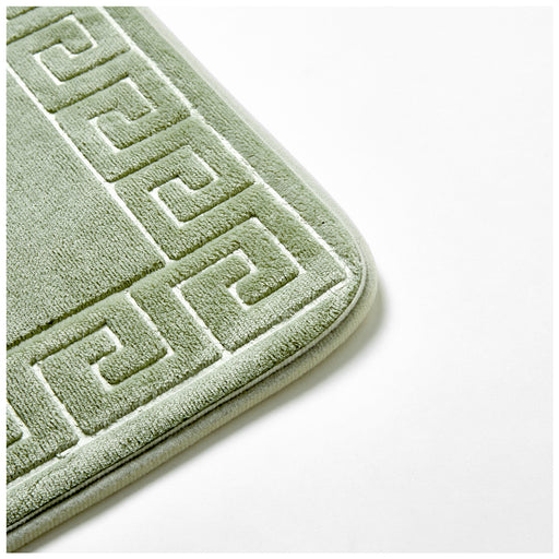 Greek Border Embossed Memory Foam Bath Mat Set Assorted Colours Bathroom Accessories FabFinds