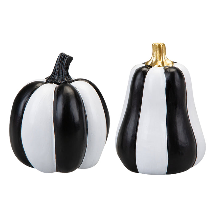 Halloween Black and White Stripe Pumpkin Decoration Assorted Designs Halloween Decorations FabFinds