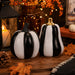 Halloween Black and White Stripe Pumpkin Decoration Assorted Designs Halloween Decorations FabFinds