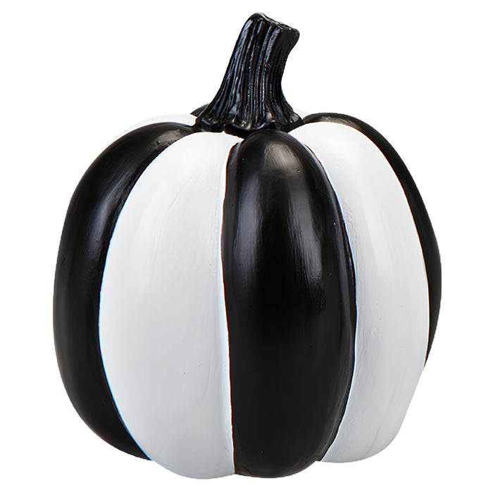 Halloween Black and White Stripe Pumpkin Decoration Assorted Designs Halloween Decorations FabFinds Round