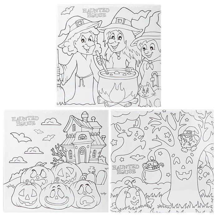 Halloween Colour Your Own Canvas XL Assorted Designs Halloween Accessories FabFinds