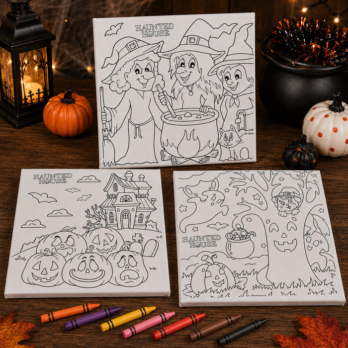 Halloween Colour Your Own Canvas XL Assorted Designs Halloween Accessories FabFinds