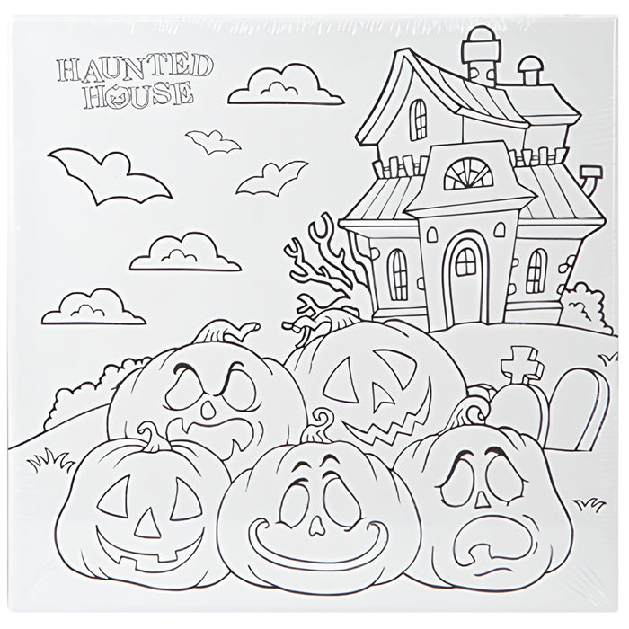 Halloween Colour Your Own Canvas XL Assorted Designs Halloween Accessories FabFinds Haunted House