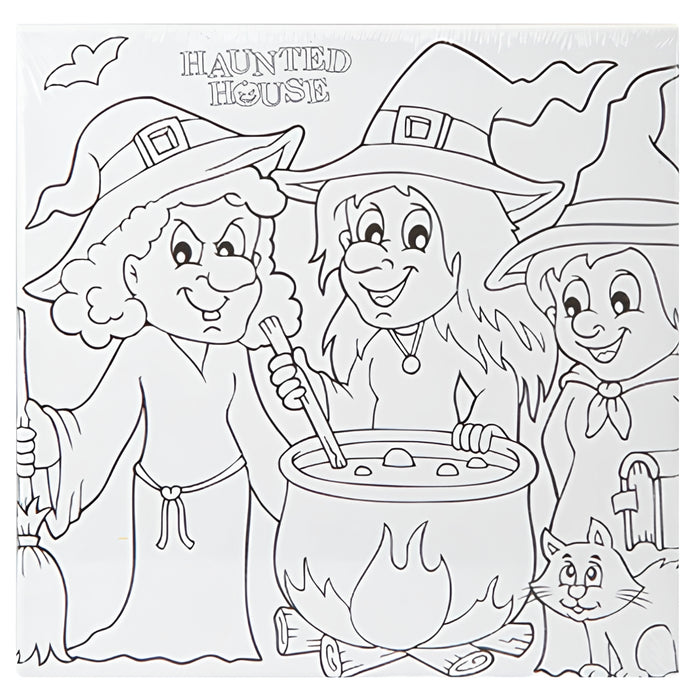 Halloween Colour Your Own Canvas XL Assorted Designs Halloween Accessories FabFinds 3 Witches