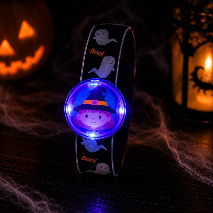 Halloween LED Flashing Snap Band Assorted Designs Halloween Accessories FabFinds Witch