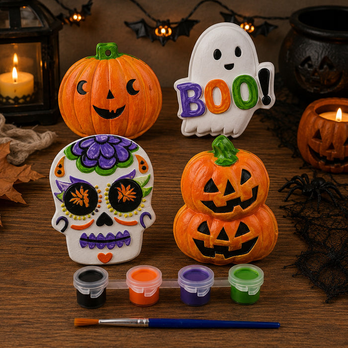 Halloween Paint Your Own Decoration 2 Pack Kit Assorted Designs Halloween Accessories FabFinds
