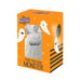A product box for 'Fanfastic Halloween' featuring a 'Paint Your Own Monster' activity. The packaging is bright orange with cartoon ghost illustrations, a clear window showing a gray monster figure inside, and black-and-orange striped accents.