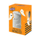 A product box for a 'Fangtastic' brand item featuring a white monster-shaped cup or container visible through a clear window, with orange packaging decorated with ghosts, moons, and the text 'PAINT YOUR OWN MONSTER'.