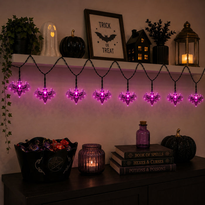 Halloween Set of 8 LED Bat Lights Halloween Decorations FabFinds